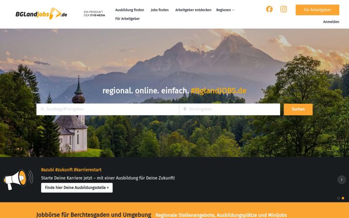 Skjámynd af bglandjobs.de