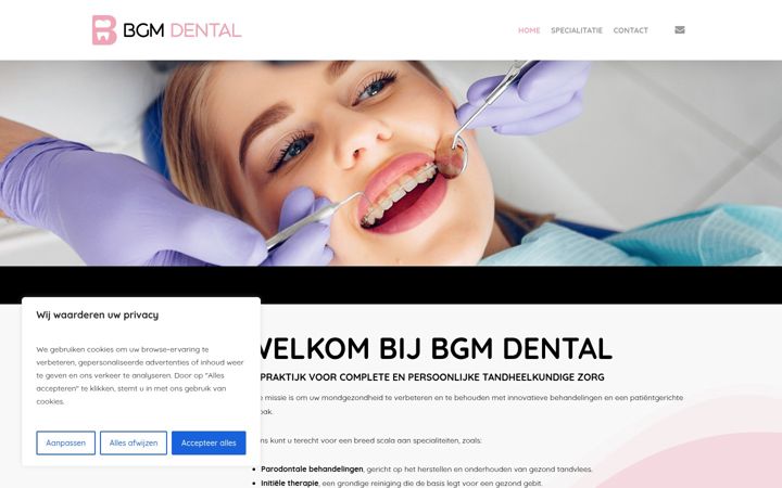 Ekrānuzņēmums no bgmdental.nl