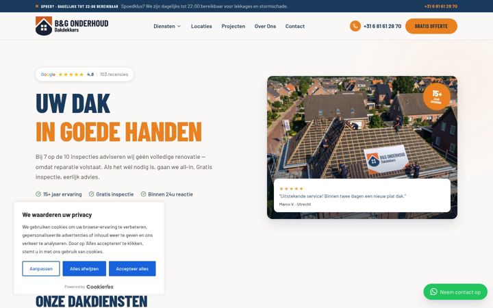 Screenshot of bgonderhoud.nl