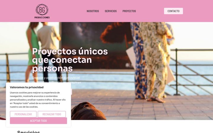 Skärmbild av bgproducciones.es