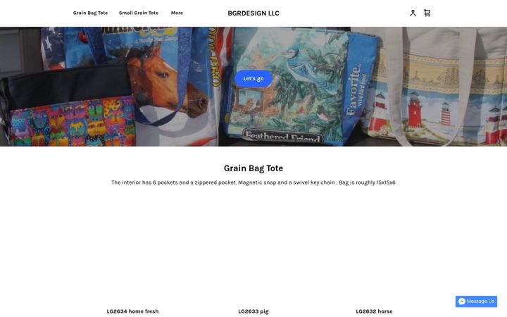Screenshot of bgrdesignbags.com