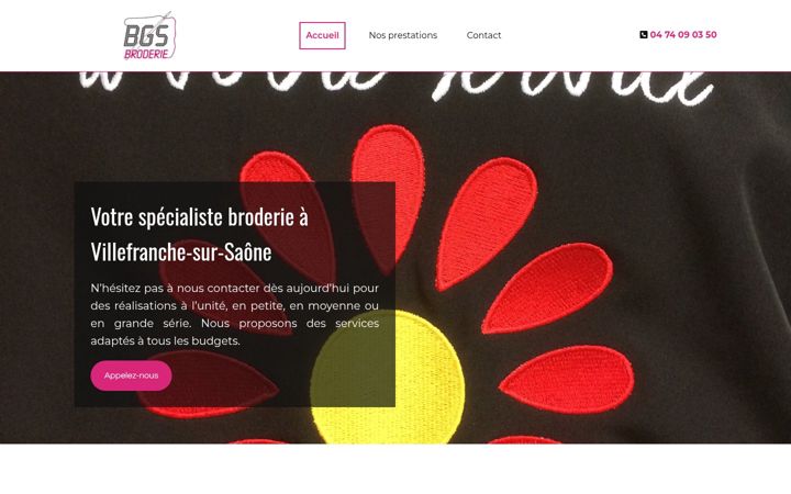 Screenshot of bgsbroderie.fr