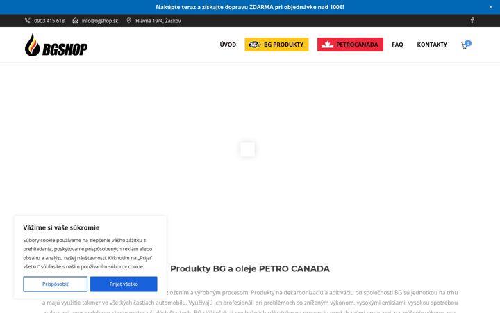 Snímek obrazovky bgshop.sk