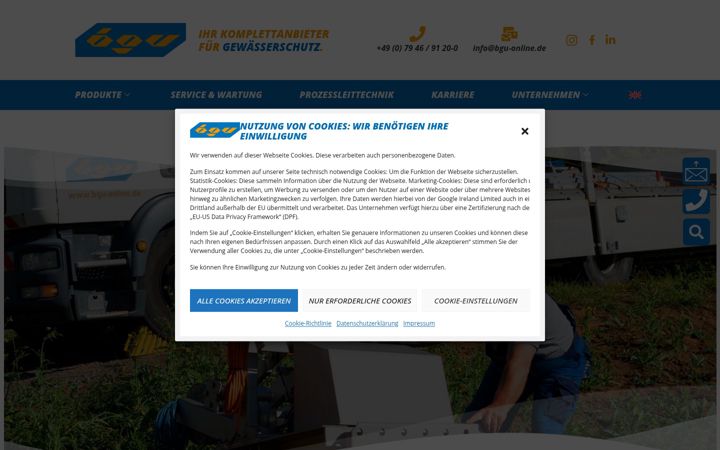 Screenshot of bgu-online.de