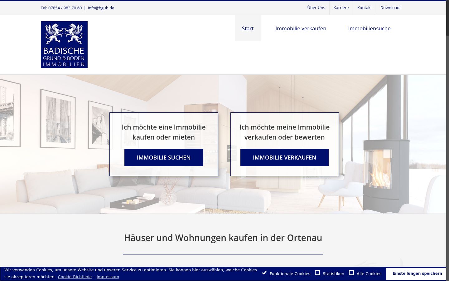 Screenshot des Einwilligungsbanners vor jeglicher Interaktion