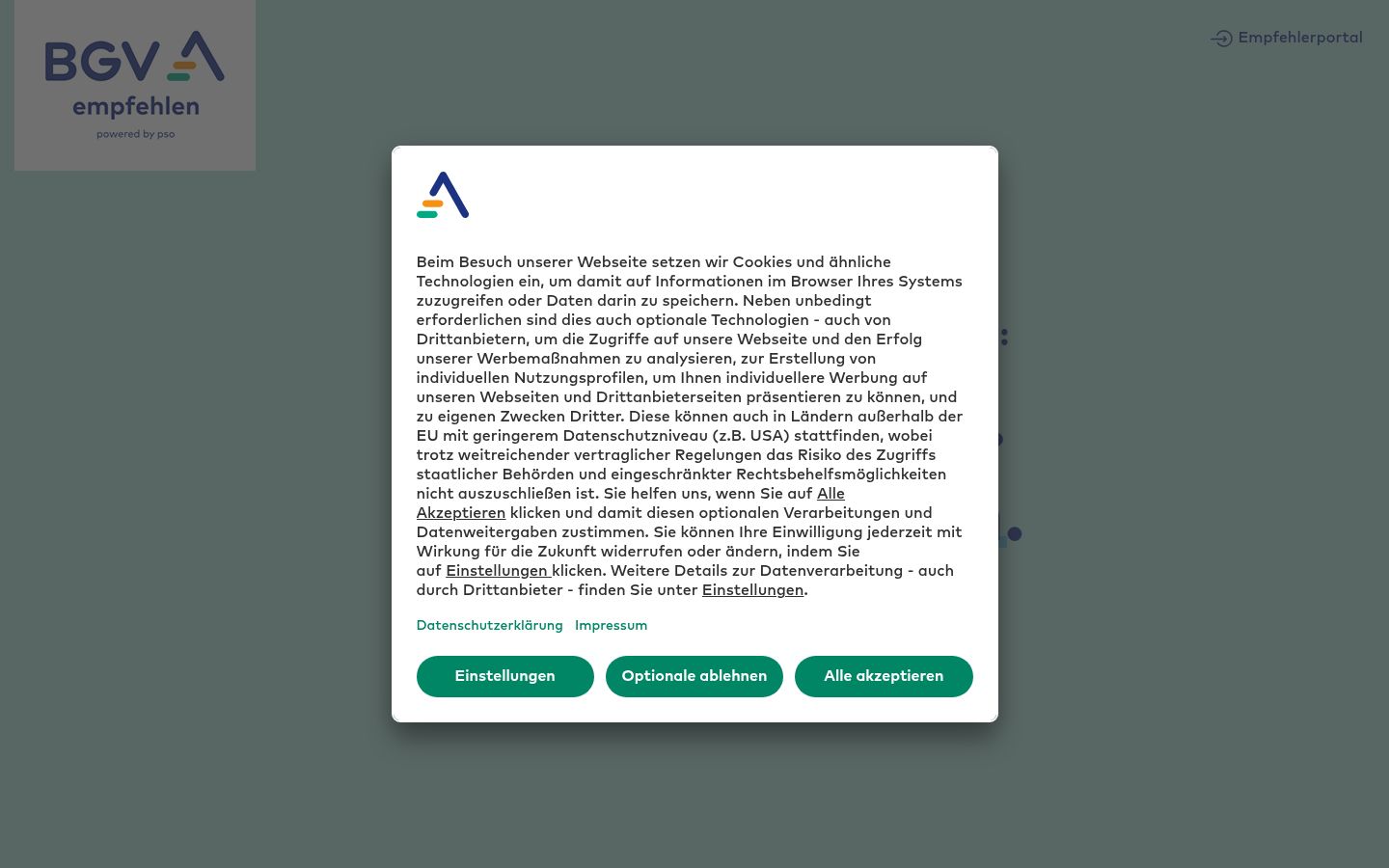 Capture d'écran de la bannière de consentement affichée avant toute interaction
