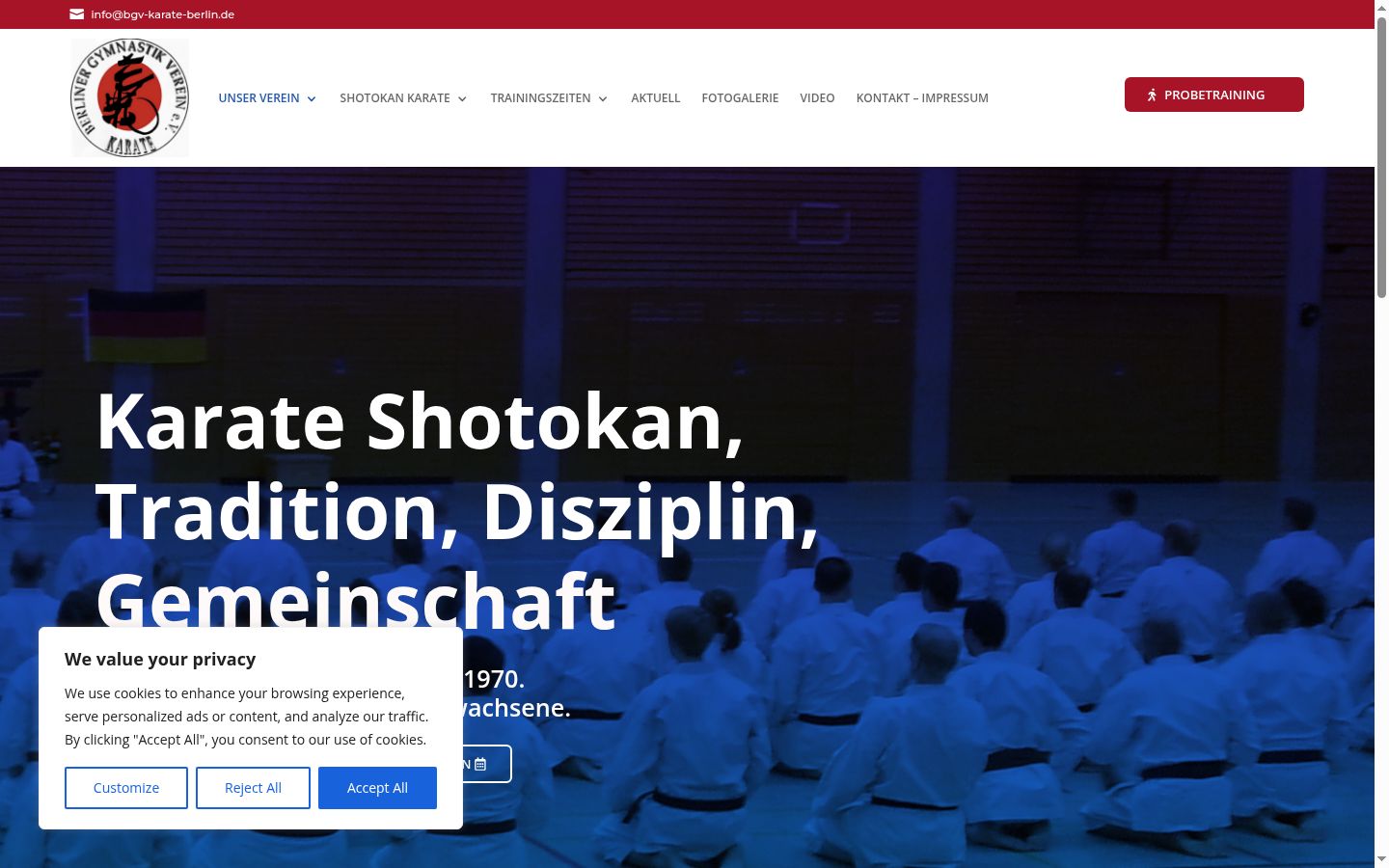 Screenshot of the consent banner shown before any interaction