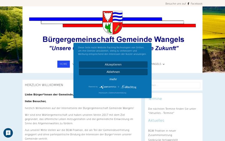 Screenshot of bgw-wangels.de