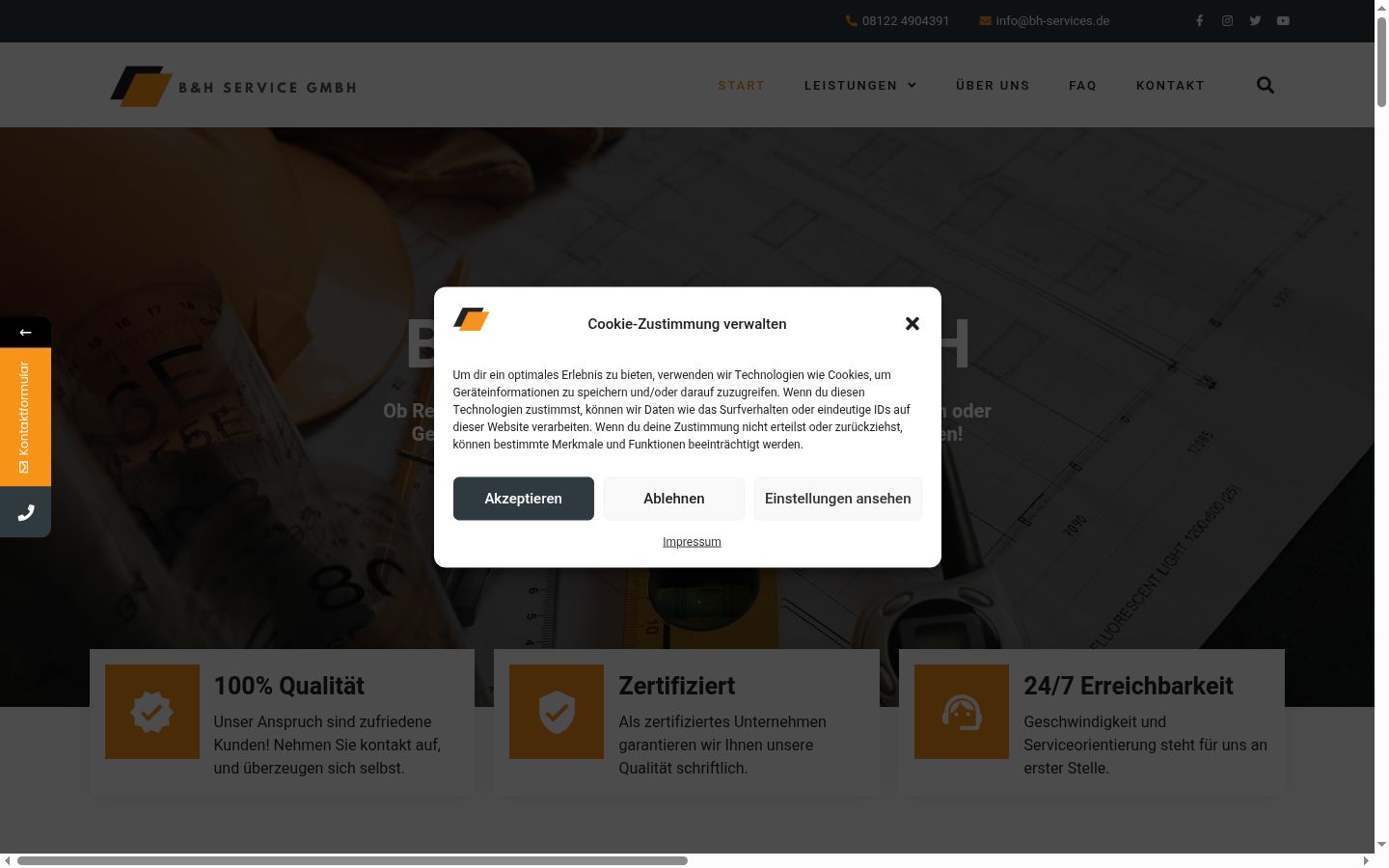 Screenshot of the consent banner shown before any interaction