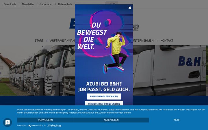 Screenshot of bh-spedition.com