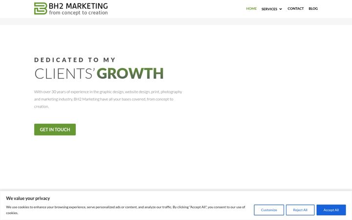 Zrzut ekranu bh2marketing.co.uk