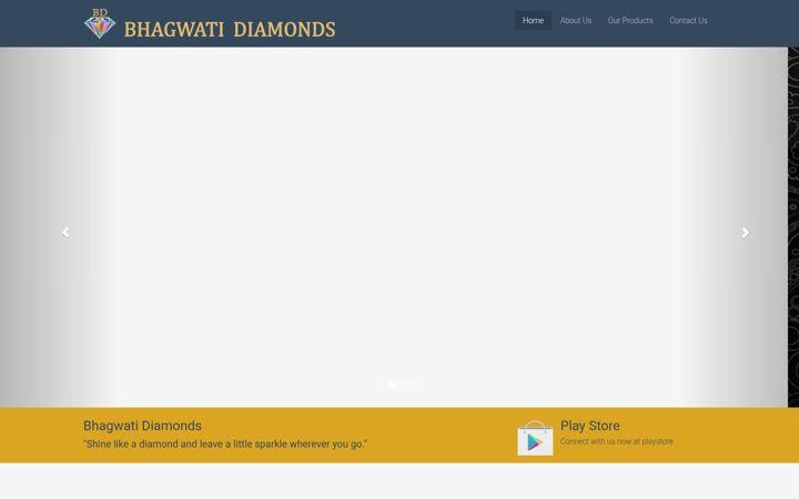 Screenshot of bhagwatidiamonds.com