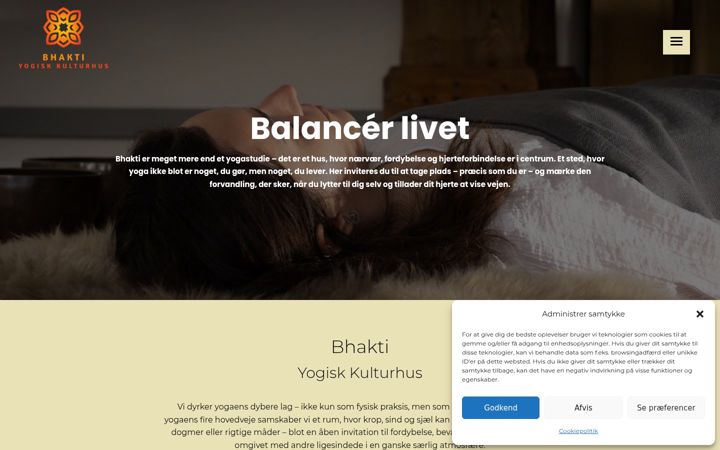 Screenshot of bhakti.dk