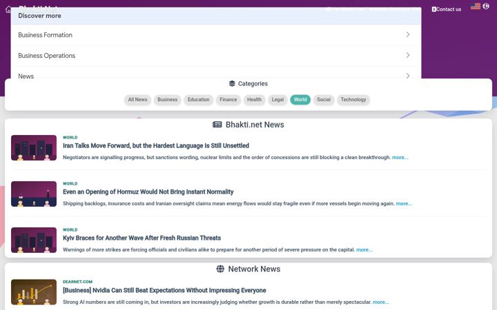 Screenshot of bhakti.net