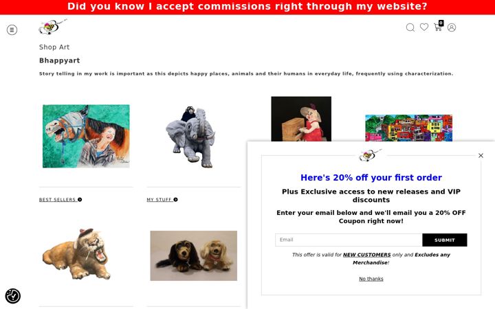 Screenshot of bhappyart.com