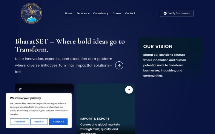 Screenshot of bharatset.com