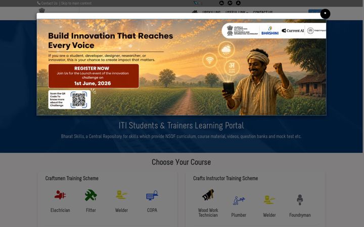 Screenshot of bharatskills.gov.in