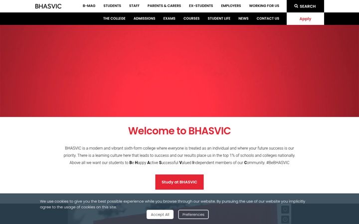 Skjermbilde av bhasvic.ac.uk