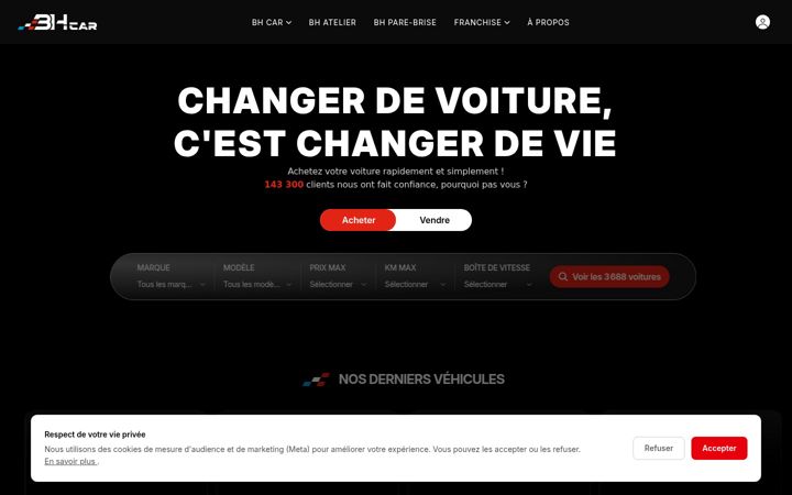 Screenshot of bhcar.fr