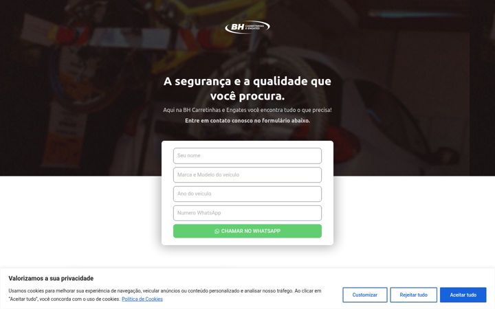 Screenshot of bhcarretinhasengates.com.br