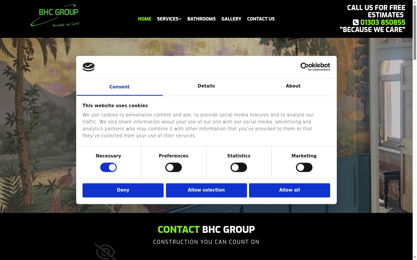 Screenshot of the consent banner shown before any interaction
