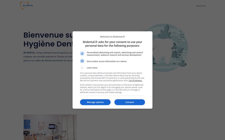Screenshot of bhdental.fr