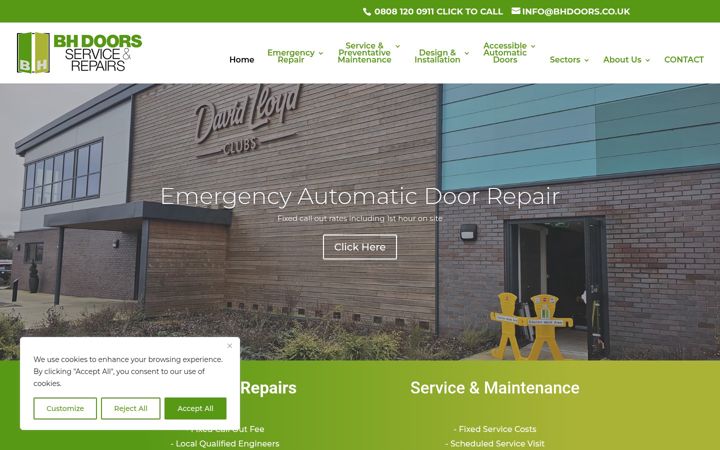 Screenshot of bhdoors.co.uk