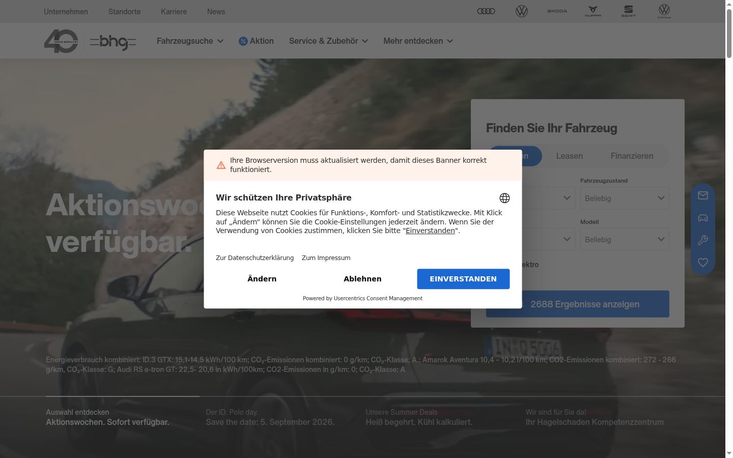 Sutikimo reklamjuostės, rodytos prieš bet kokią sąveiką, ekrano kopija