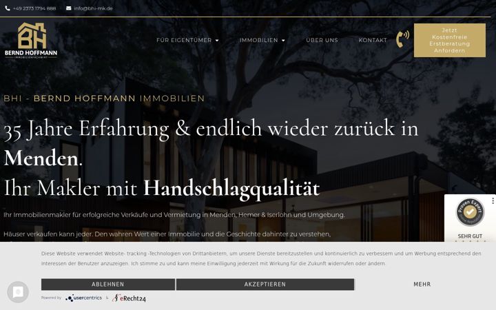 Screenshot stránky bhi-immobilien-mk.de
