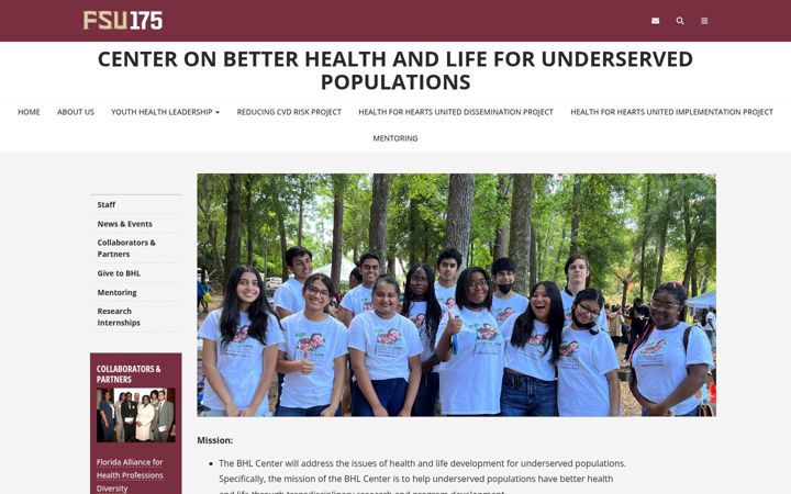 Screenshot of bhlcenter.fsu.edu