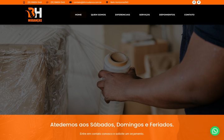 Screenshot of bhmudanca.com.br