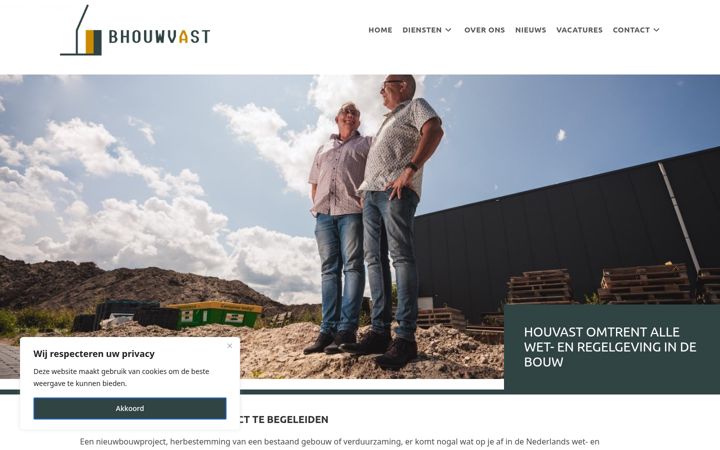 Skjámynd af bhouwvast.nl