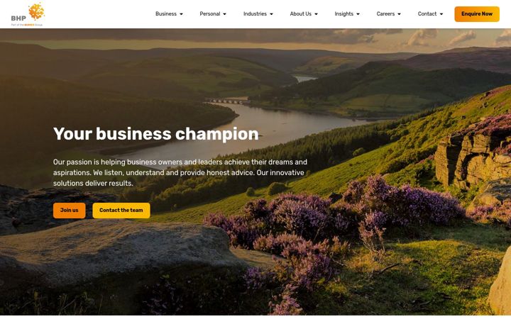 Screenshot von bhp.co.uk