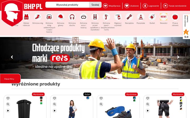 Snímek obrazovky bhp.pl