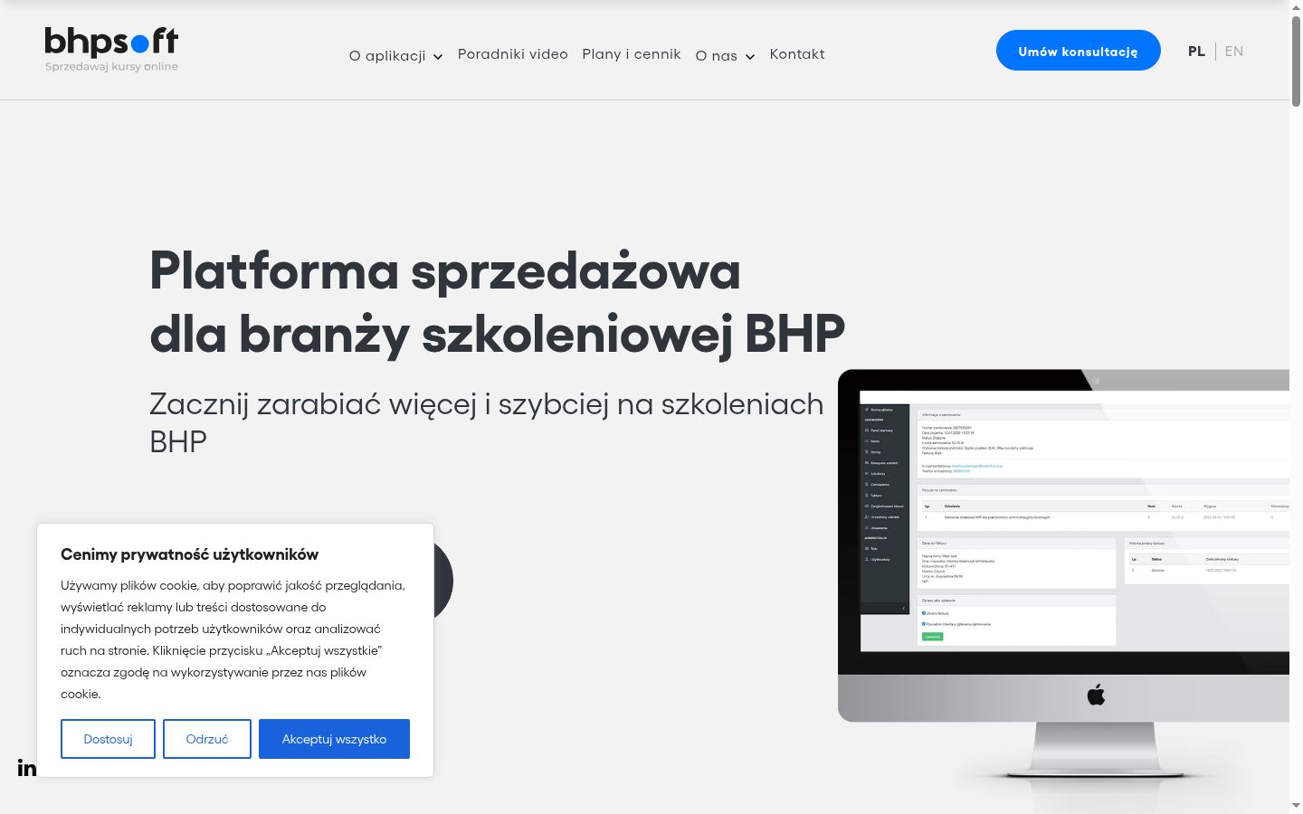 Képernyőkép a bármilyen interakció előtt megjelenő hozzájárulási bannerről