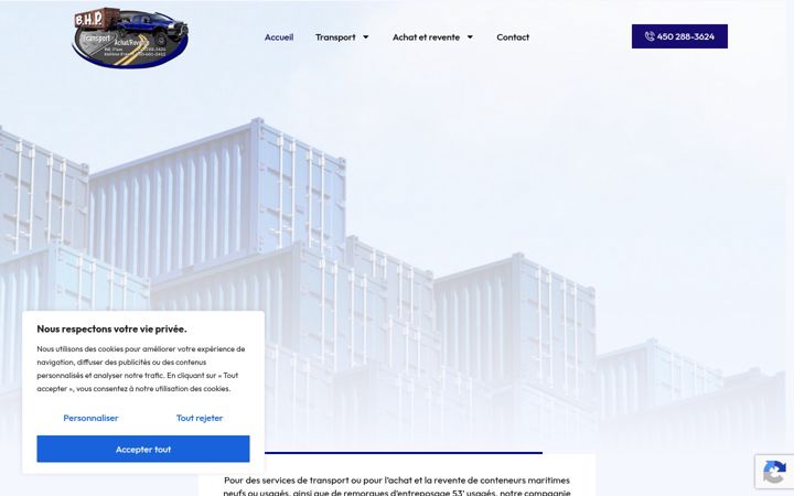 Screenshot of bhptransport.ca