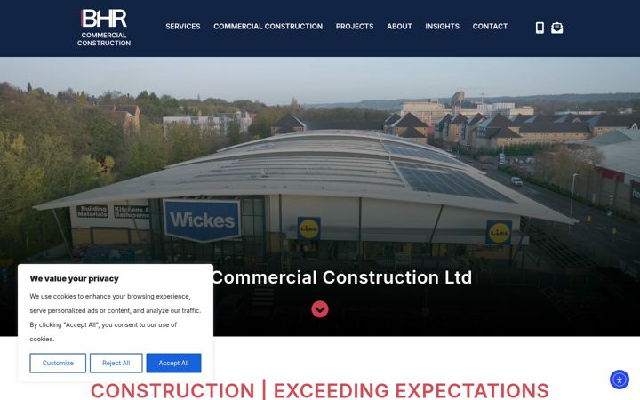 Screenshot of bhrconstruction.co.uk
