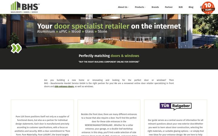 Screenshot of bhs-bauelemente.de