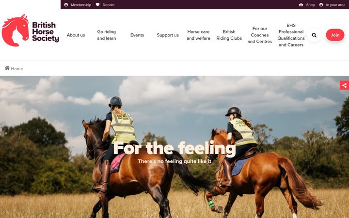 Screenshot of bhs.org.uk
