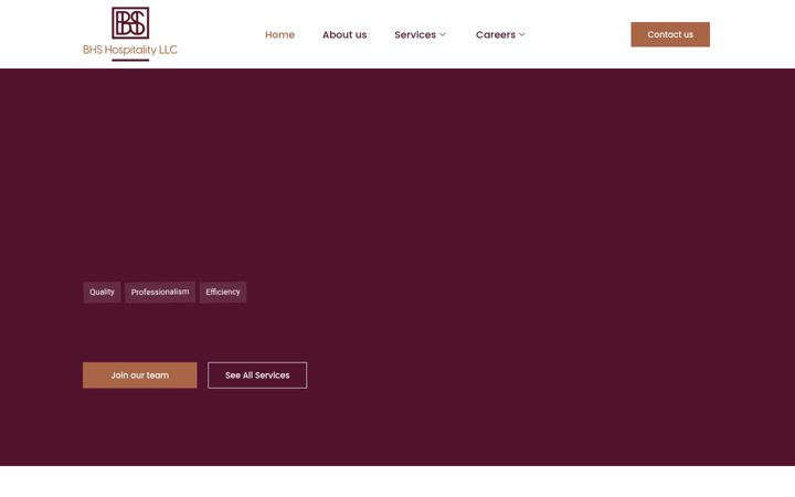Screenshot of bhshospitality.org