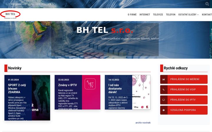 Screenshot of bhtel.cz