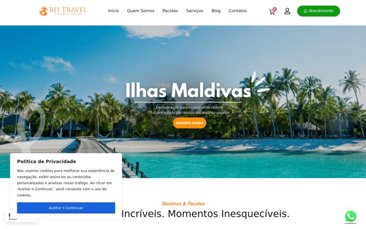 Screenshot stránky bhtravel.com.br