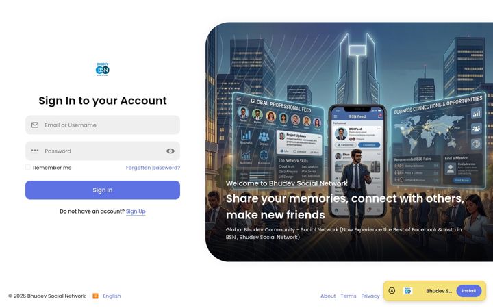Screenshot of bhudevsocialnetwork.com
