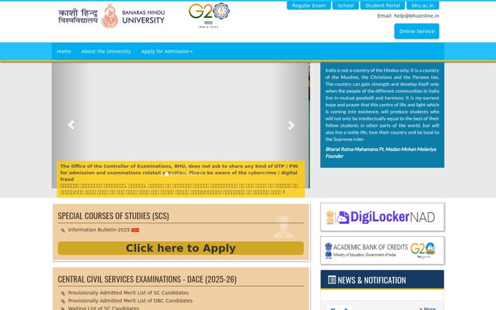 Screenshot of bhuonline.in