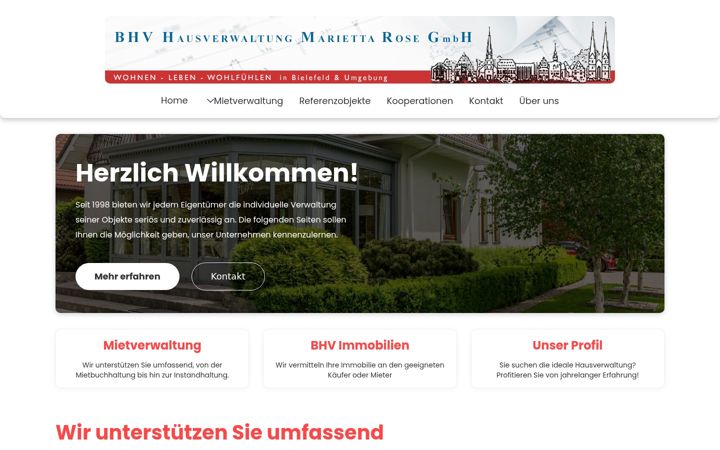 Captură de ecran a bhv-hausverwaltung.de