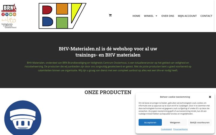 Skjámynd af bhv-materialen.nl