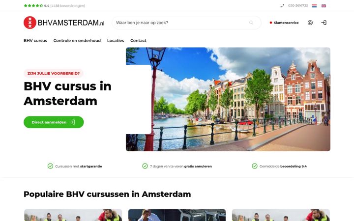 Skjámynd af bhvamsterdam.nl