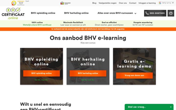 Screenshot of bhvcertificaat.online