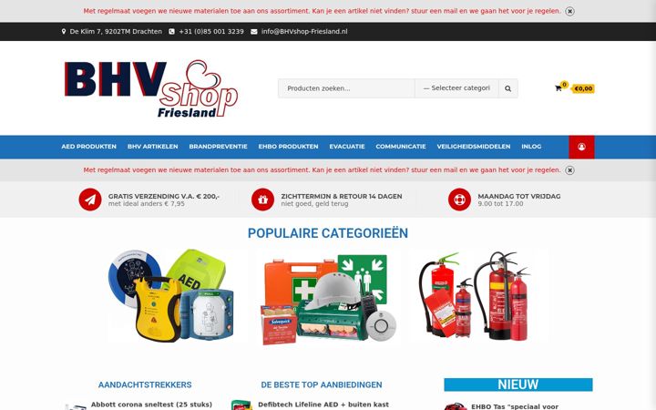 Screenshot of bhvshop-friesland.nl
