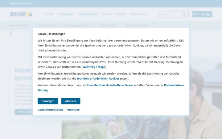 Screenshot of bhw.de